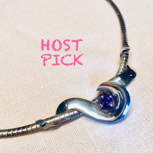 🎁 NEW Sterling and amethyst necklace. - Picture 2 of 3